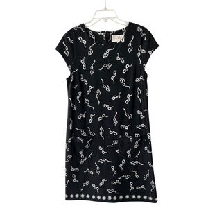 JB by Julie Brown Sz M Dress Black with White Eyeglasses Print